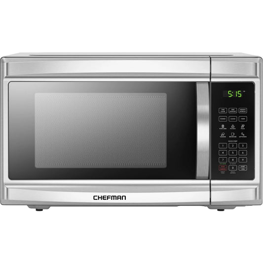 Chefman 1.3 Cu ft Countertop Microwave Oven, 1000 Watts - Stainless Steel